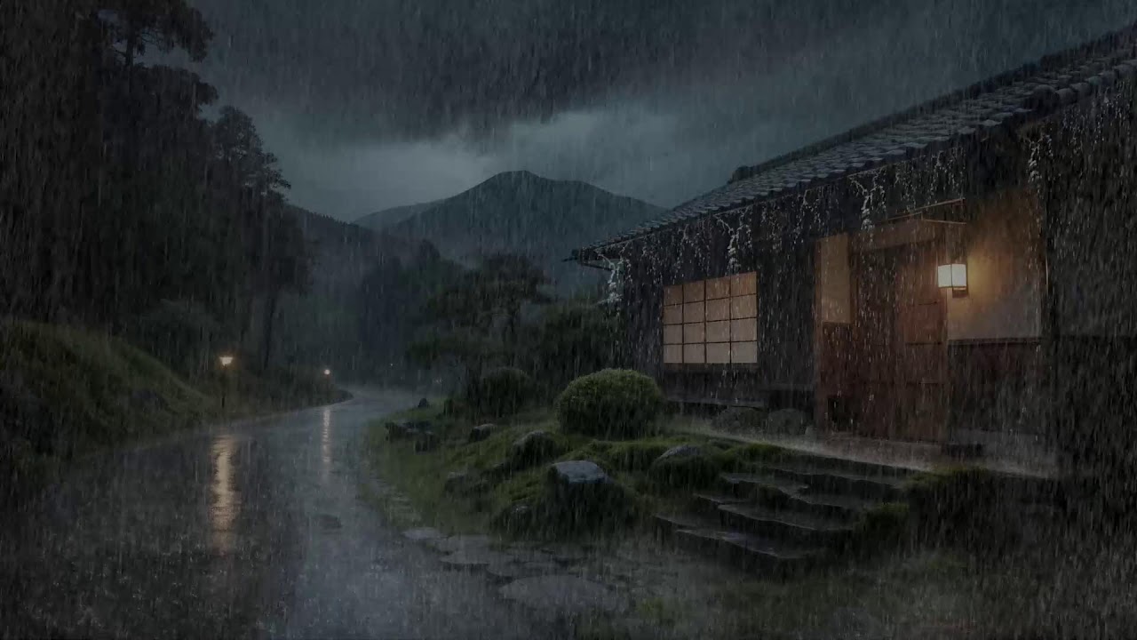 Quiet Nights Rain Sounds Falling on Tin Roof for Deep Sleep and Restoration