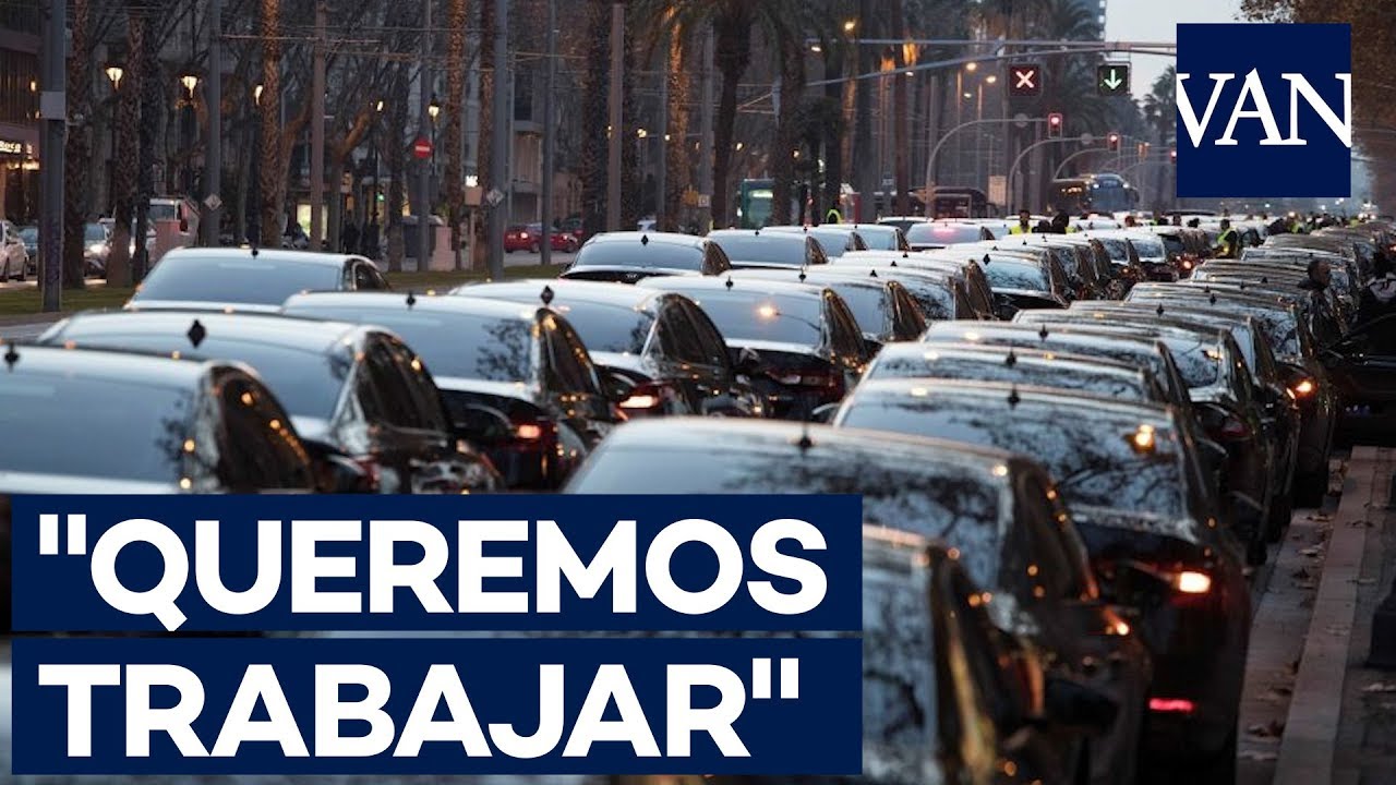 [HUELGA TAXIS BARCELONA] Unos 500 conductores de VTC marchan hasta la Conselleria