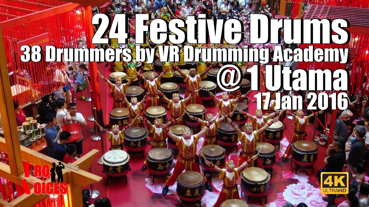 24 Festive Drums (38 Drummers) by VR Drumming Academy @ 1 Utama Shopping Centre 