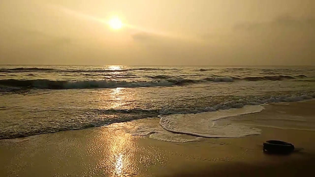 Sunrise at marina beach, Chennai Sunrise Moment on beach_Chennai Beach morning
