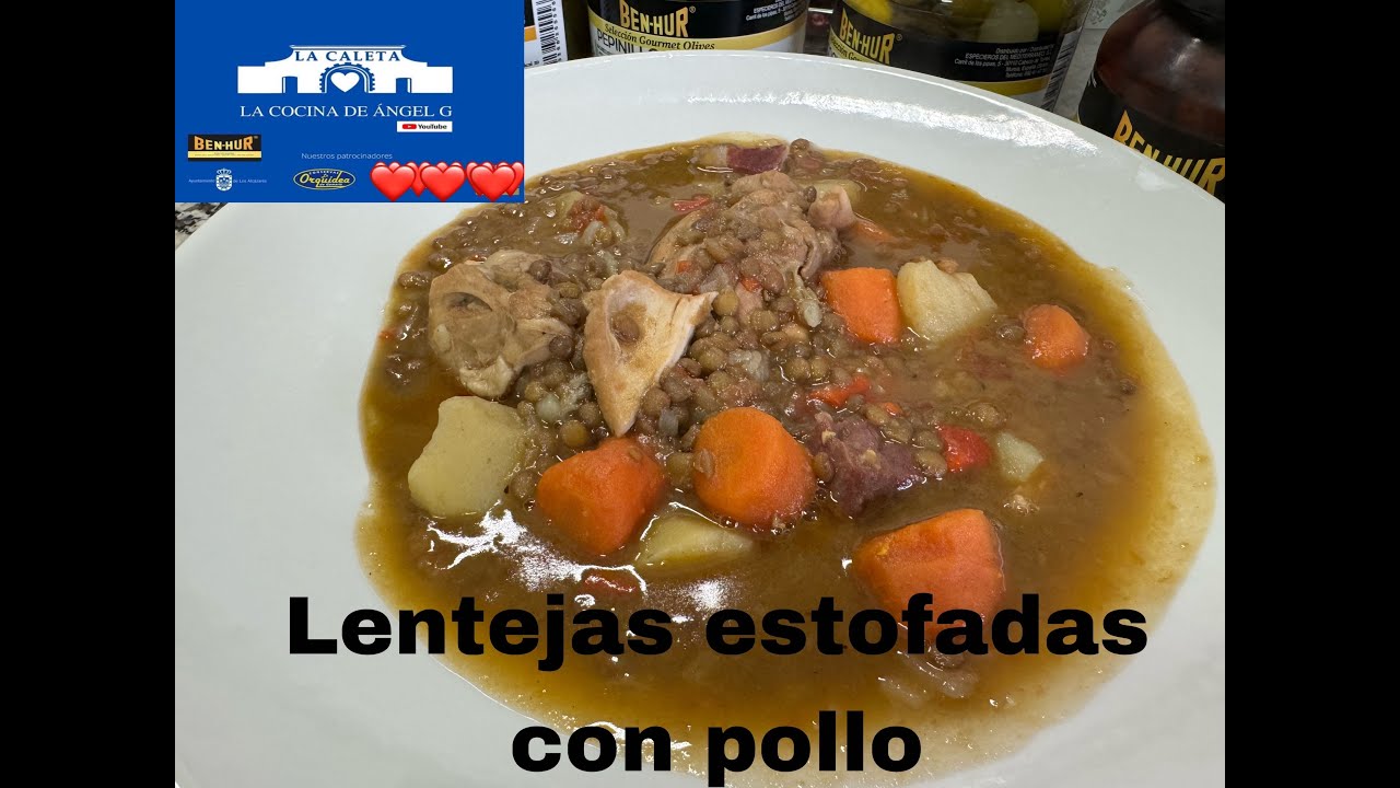 Lentejas estofadas con pollo fáciles y rápidas