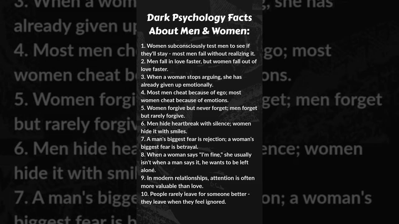 Dark Psychology Facts About Men and Women Most People Ignore