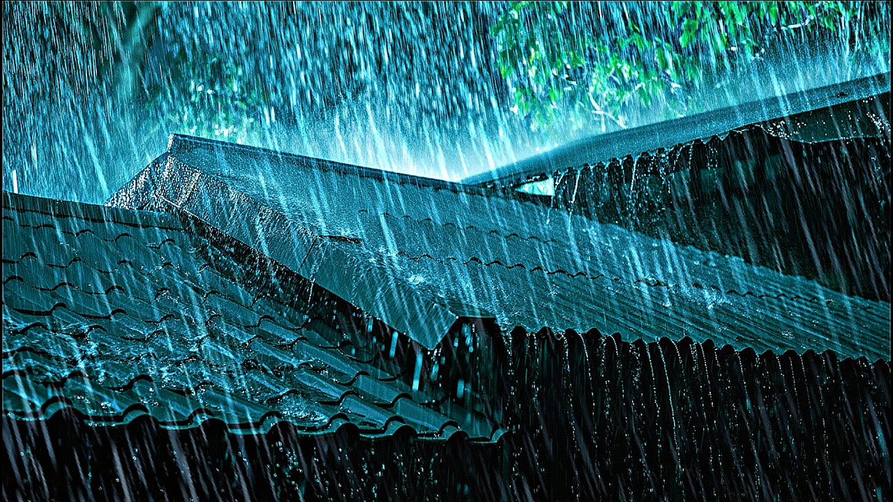 Sleep in 3 Minutes – Heavy Rain Waterfall Off the Roof ⛈️ Heavy Rain Aura #asmr #rain #viral
