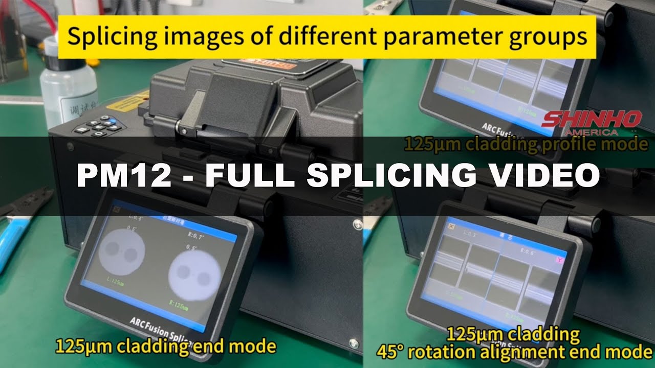 PM12 Full Splicing Video (No Audio) Shinho Polarization Maintaining (PM) Fiber Fusion Splicer