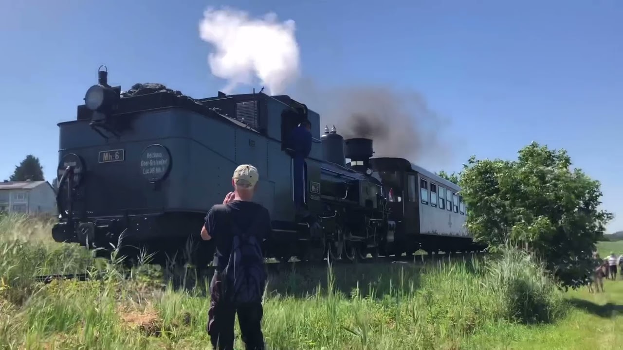 Züge mit Dampflok Mh.6 mit Sonderzug auf der Krumpe I Schmalspurfestival 2022 - Ober-Grafendorf