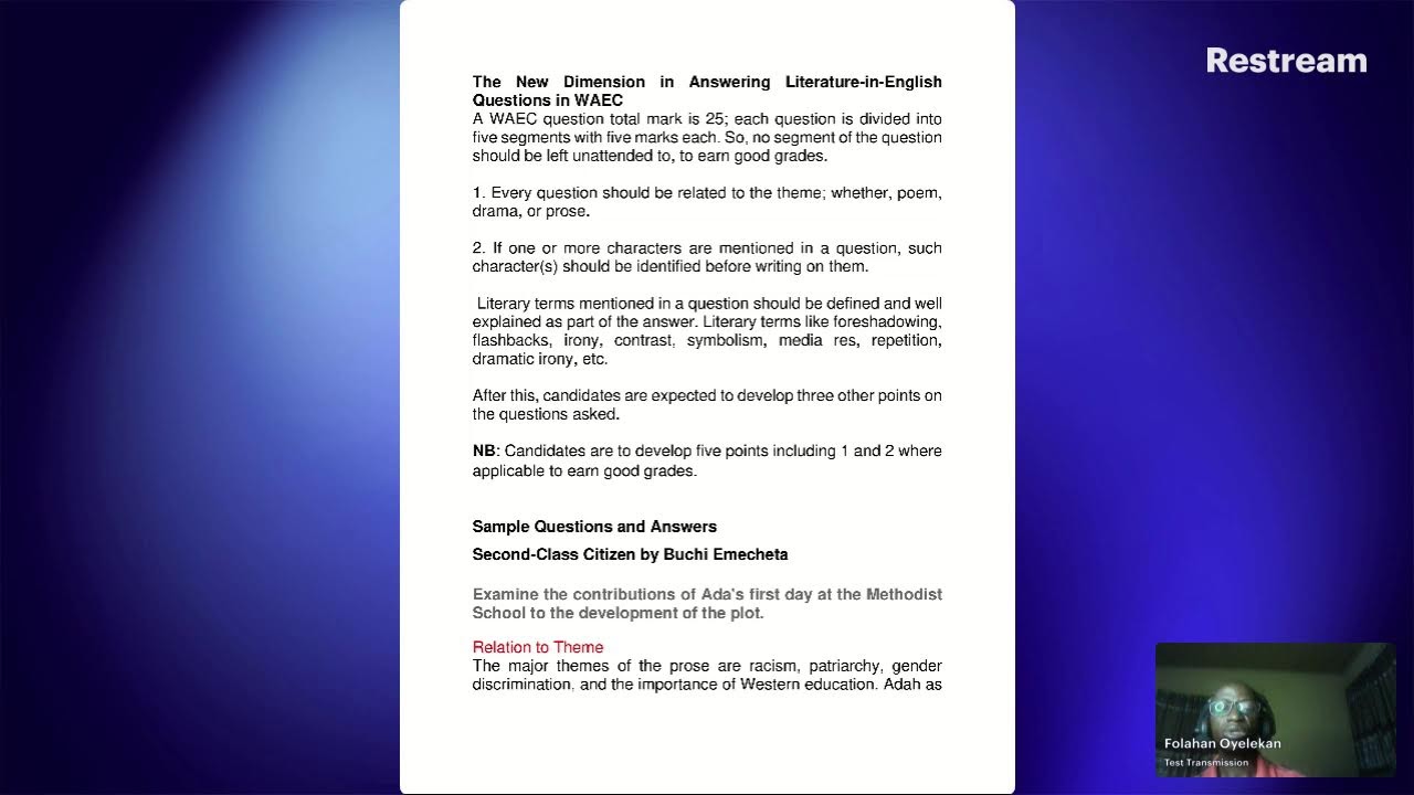 How to Have Good Grades in Literature-in-English in WAEC