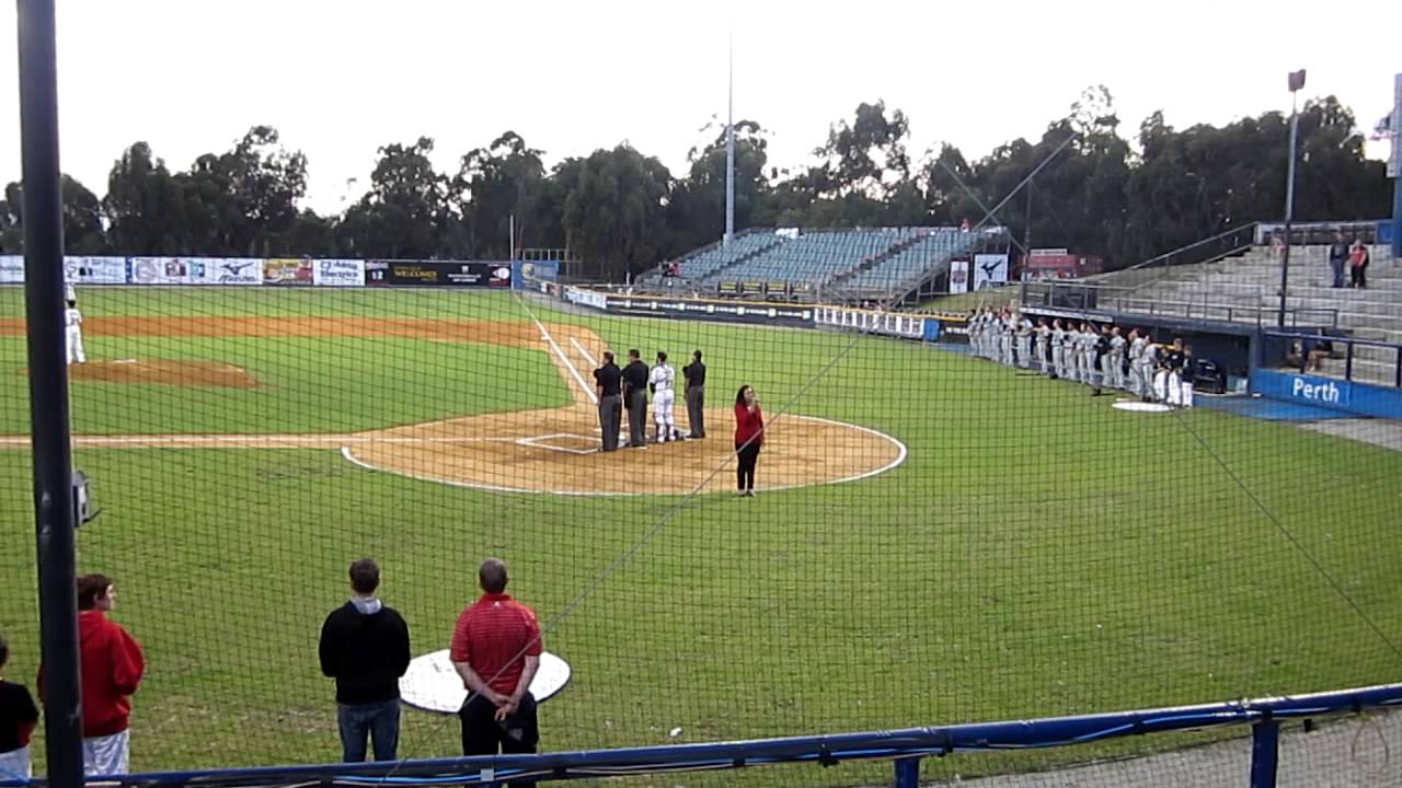 Australian National Anthem at Perth Heat Baseball by Dale