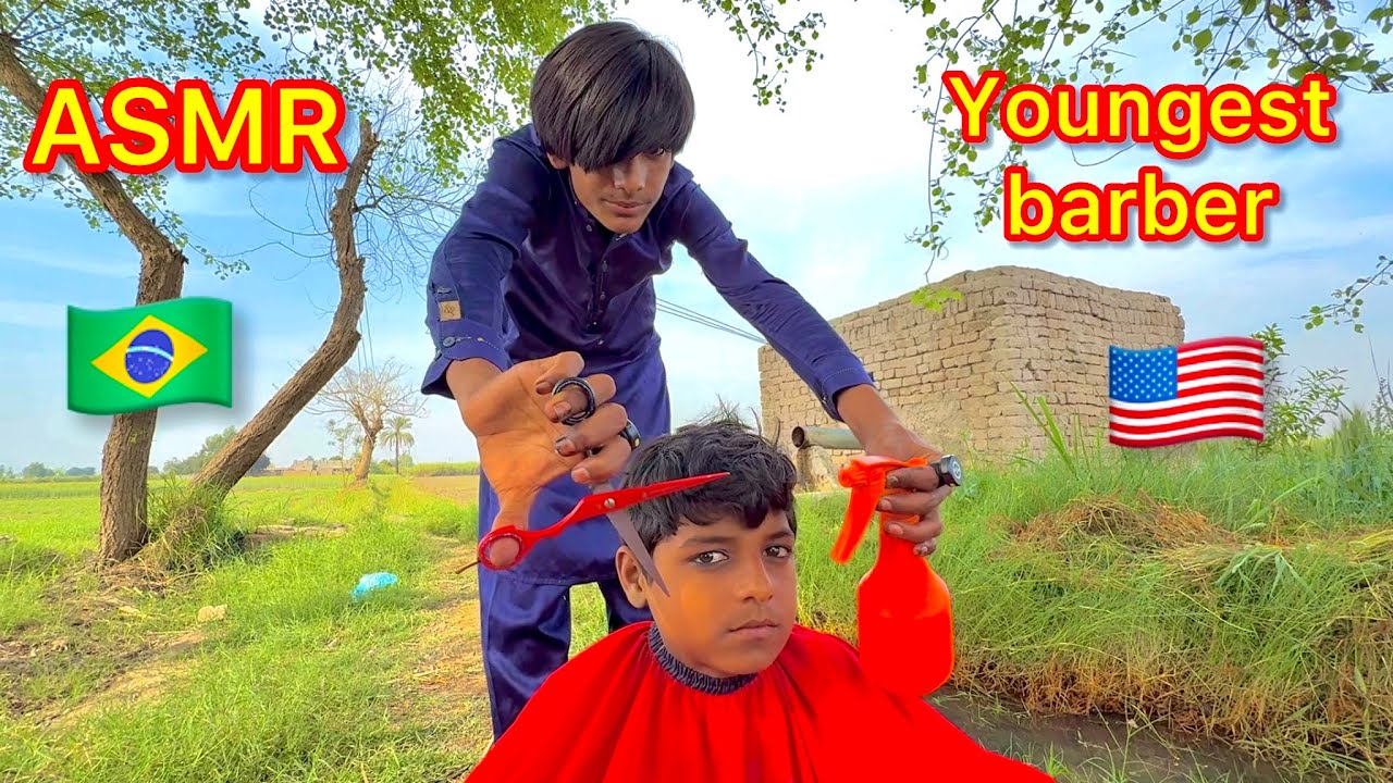 ASMR youngest clever barber 💈 in the world fast and furious haircut 