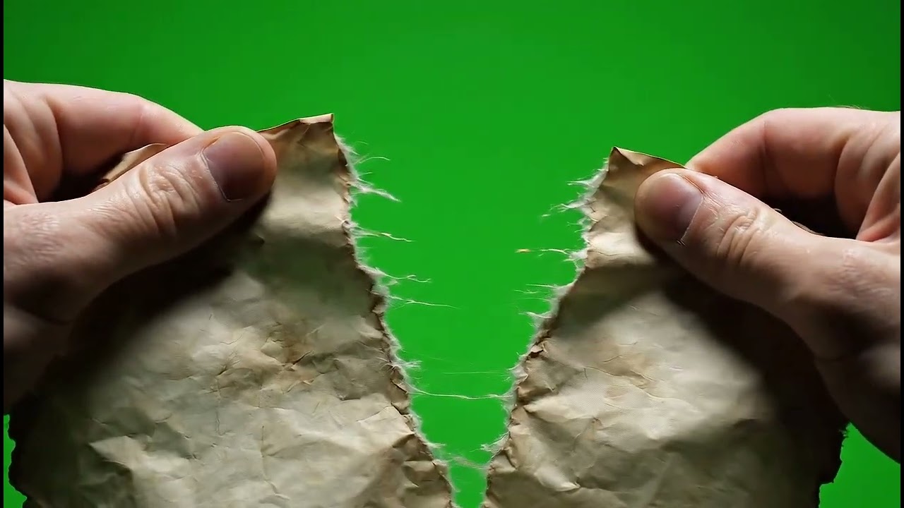 High-Quality Emotional Paper Transition Green Screen Element