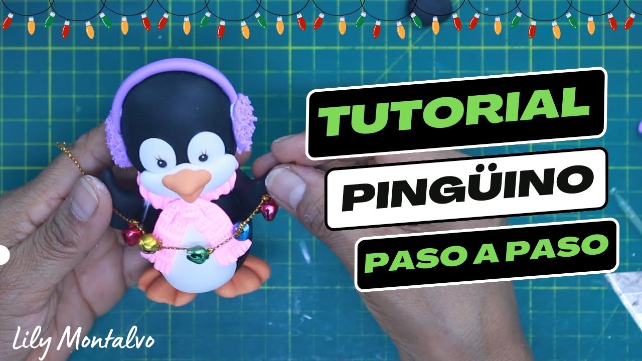 IDEAS PARA NAVIDAD | Pingüino navideño en porcelana fría (tutorial paso a paso)