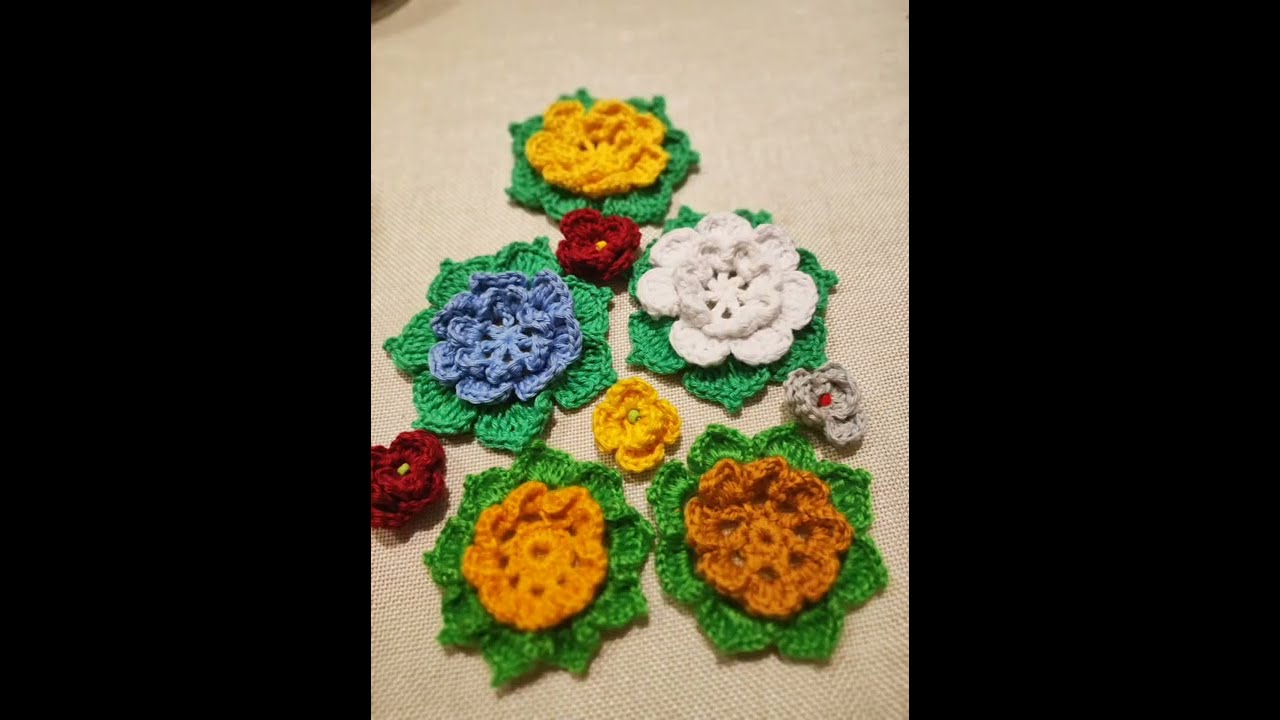 How to Crochet Rose's with Leaf