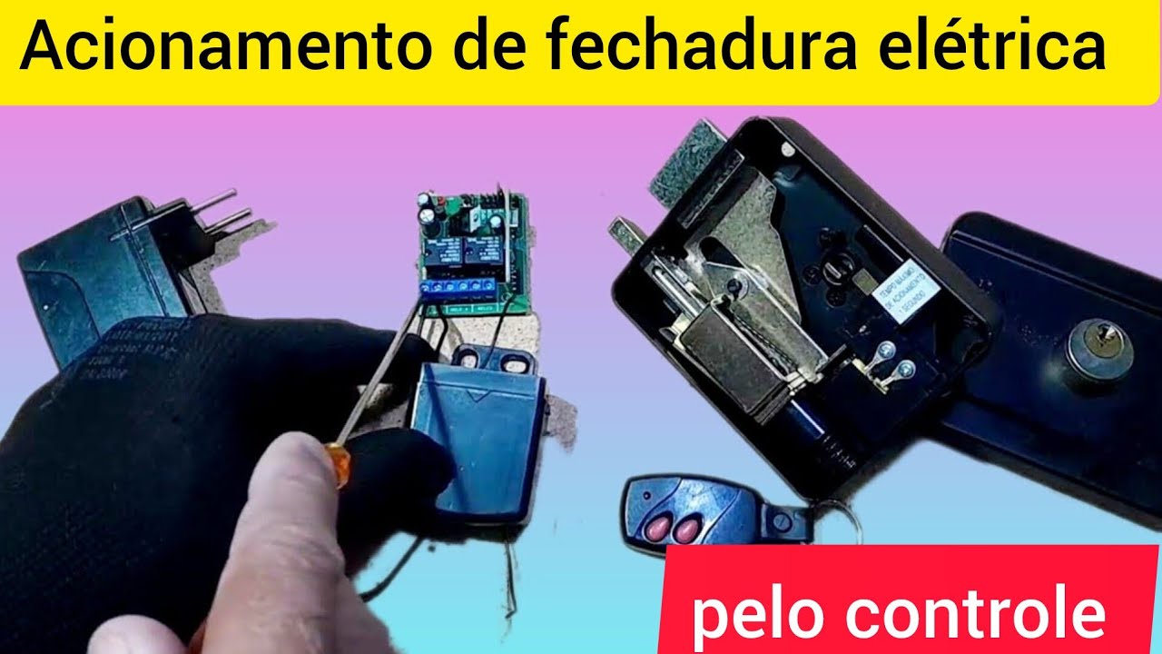 Como acionar fechadura elétrica pelo controle usando receptor multifuncional hombrus