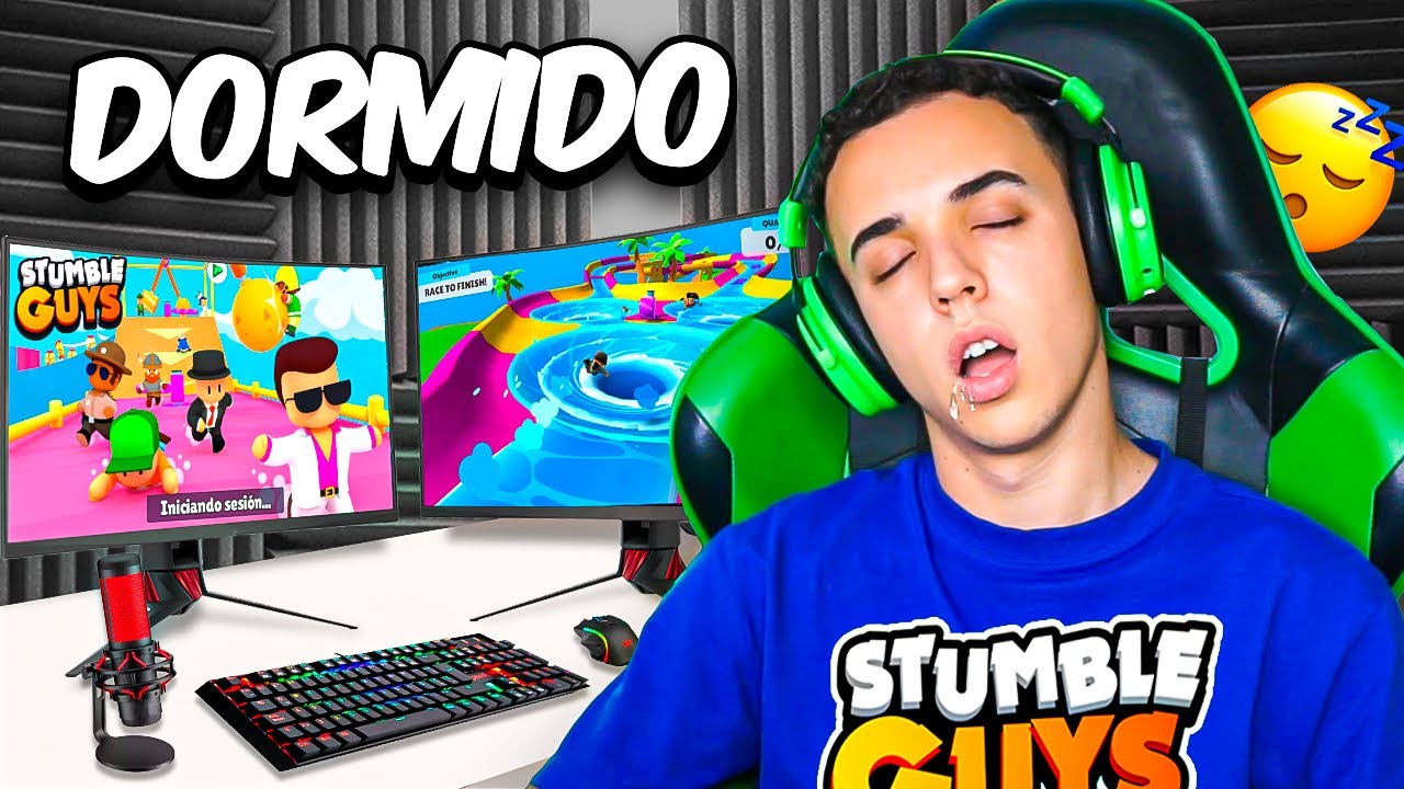 Me DORMÍ al JUGAR STUMBLE GUYS 24 HORAS...😴