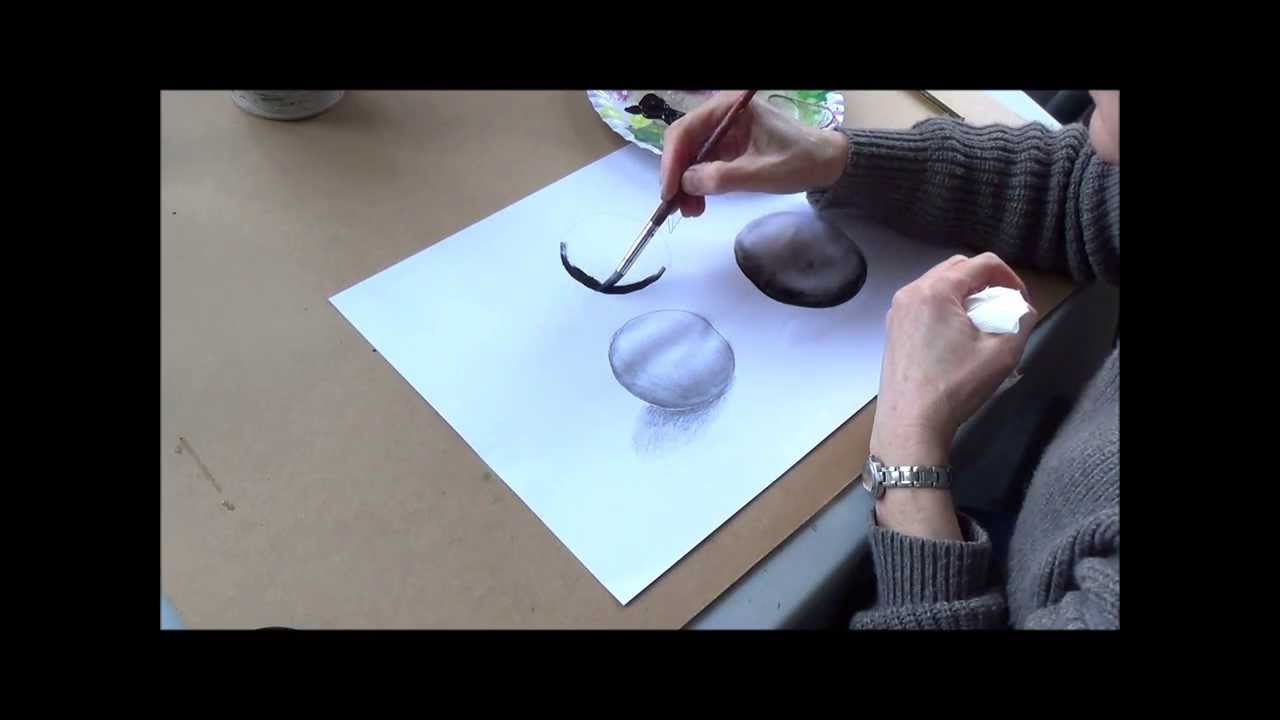 Acrylmalerei Techniken   Licht und Schatten   Beispiel Kugel