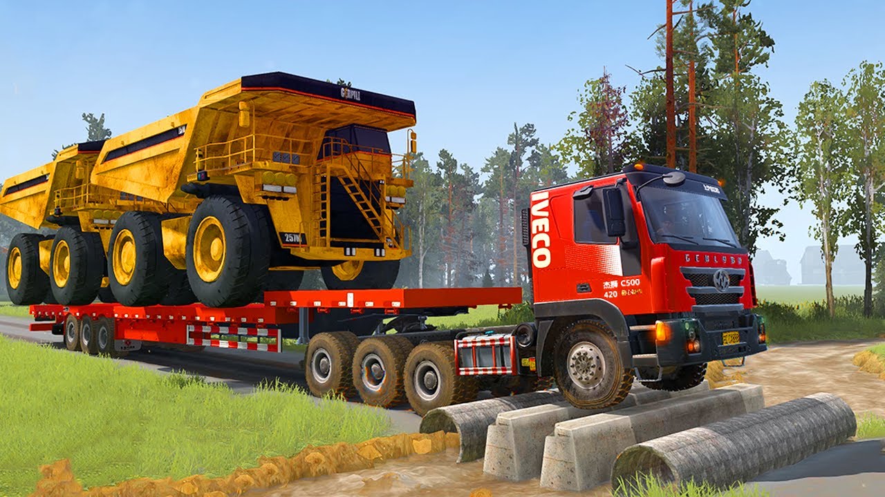SpinTires: MudRunner GamePlay | Truck vs Extreme Broken Road with Speed Bumps | #67 #MudRunner