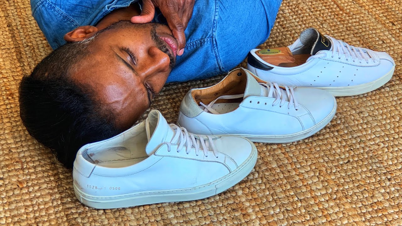Сравнимые кроссовки Common Projects, Adidas Lacombe и белые кроссовки H&M &mdash; плюсы и минусы.