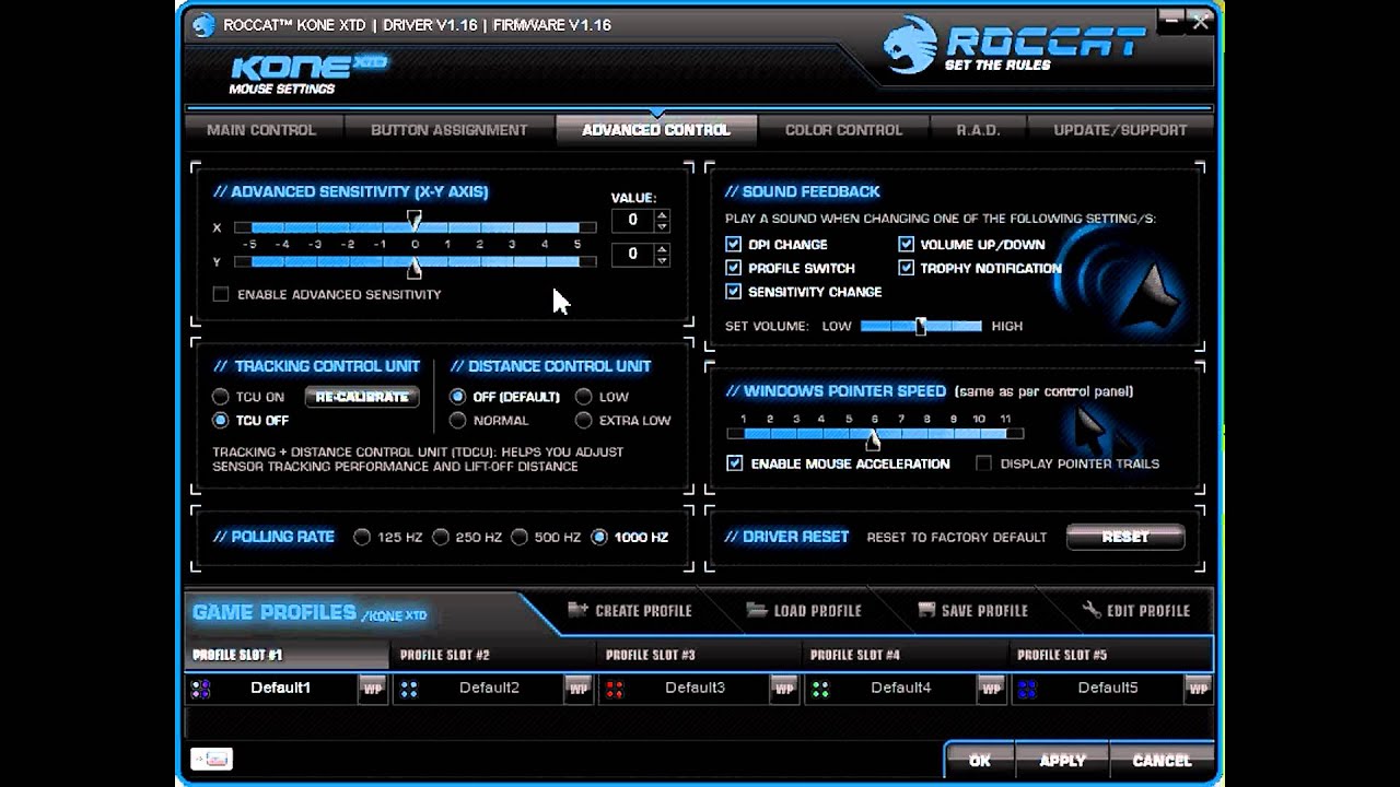 Настройка ROCCAT Kone XTD