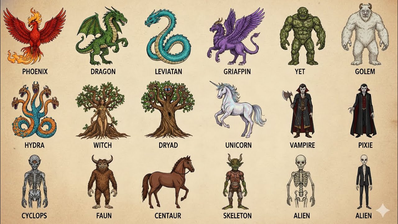  Discover Over 100 Mythical Creatures: A Journey into Fantasy Legends!