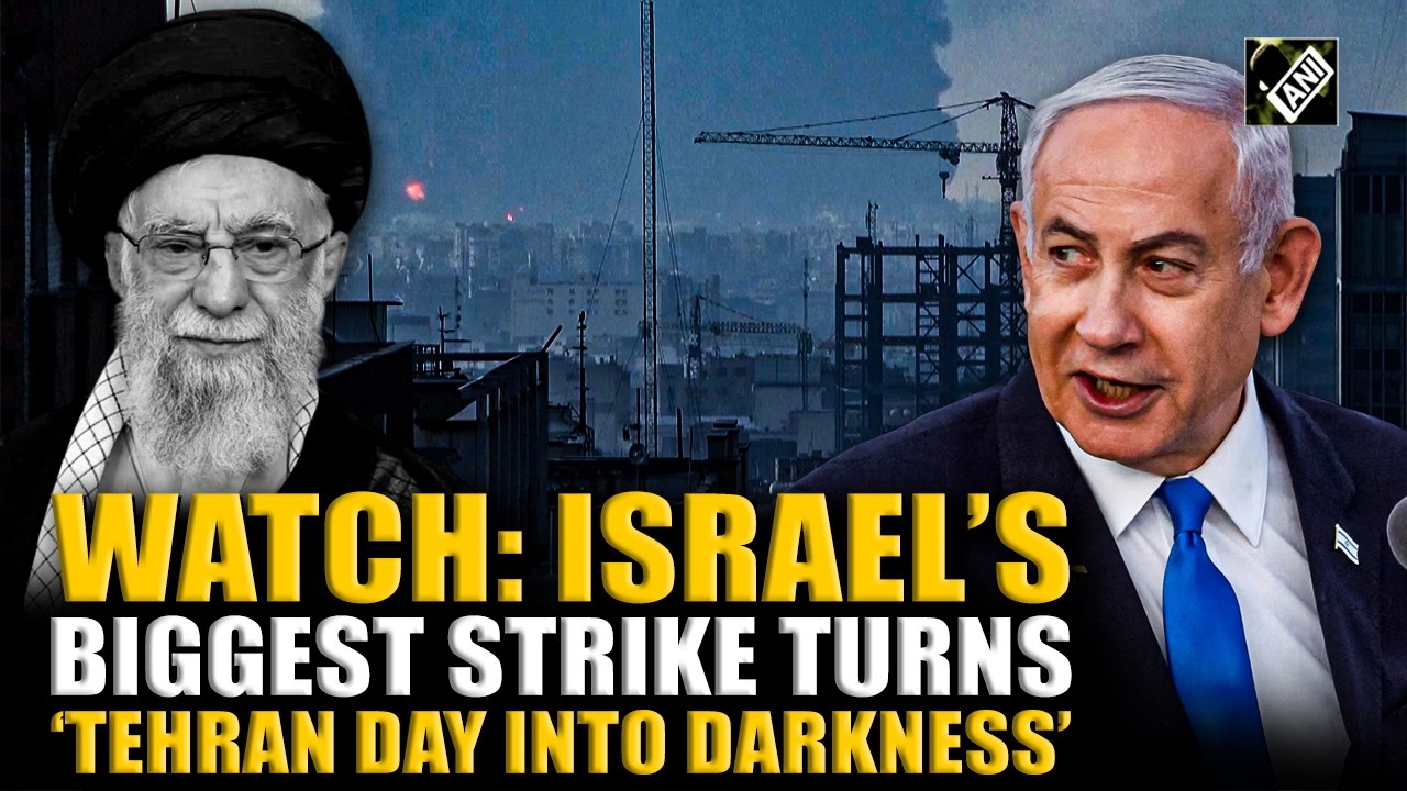 NEVER SEEN BEFORE: Israeli strikes on oil refinery blanket Iran in smoke, day turns dark like night
