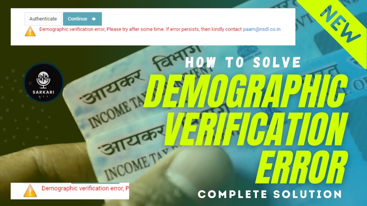 HOW TO SOLVE DEMOGRAPHIC AUTHENTICATION FAILED FOR NSDL NEW PAN APPLY | HOW TO REFUND NSDL MONEY