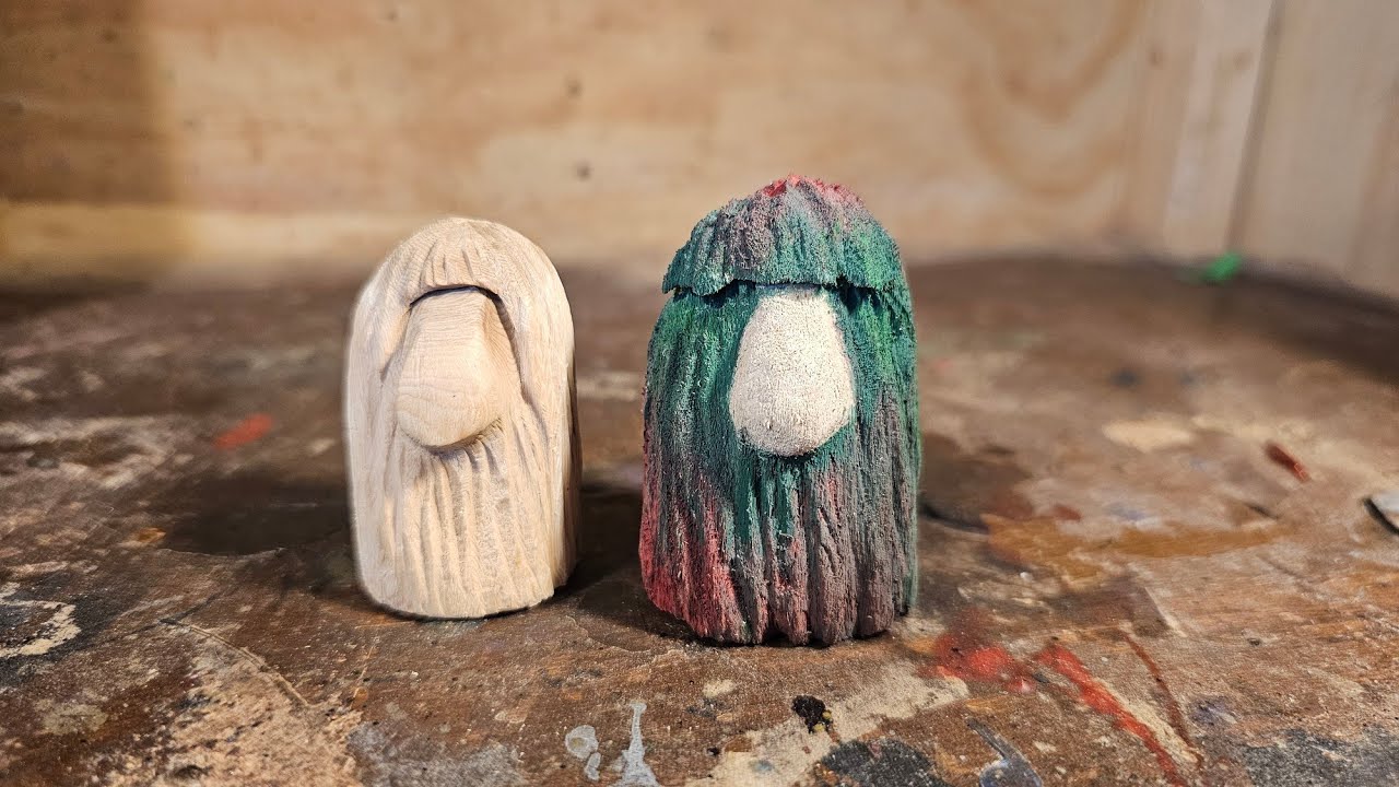 Carving little furry Robs with dremel & Showing carving knifes.