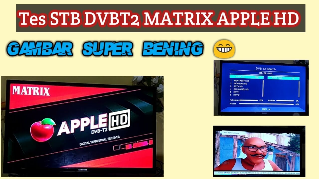 REVIEW HASIL STB DVBT2 MATRIX APPLE HD #digitaltv #tvdigitalindonesia #stbmatrix