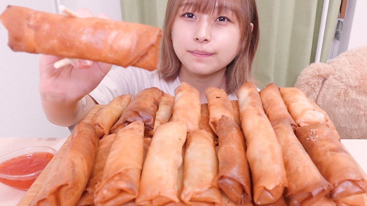 【大食い】[咀嚼音] パリパリの春巻き2kg