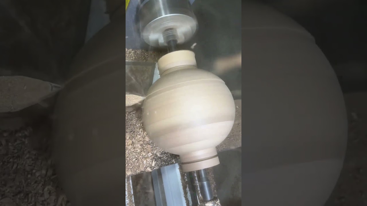 Make a 20mm diameter wooden ball by small cnc wood lathe