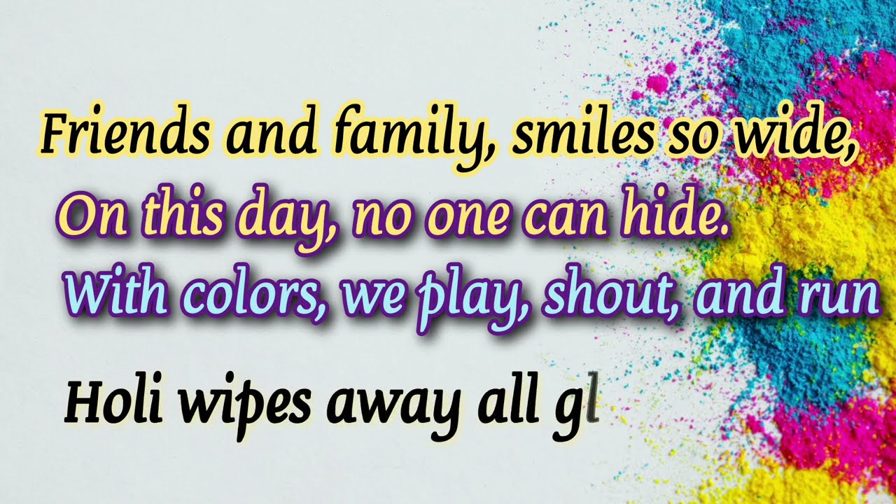 English poem on Holi || New poem on holi in English #English #poem #holi