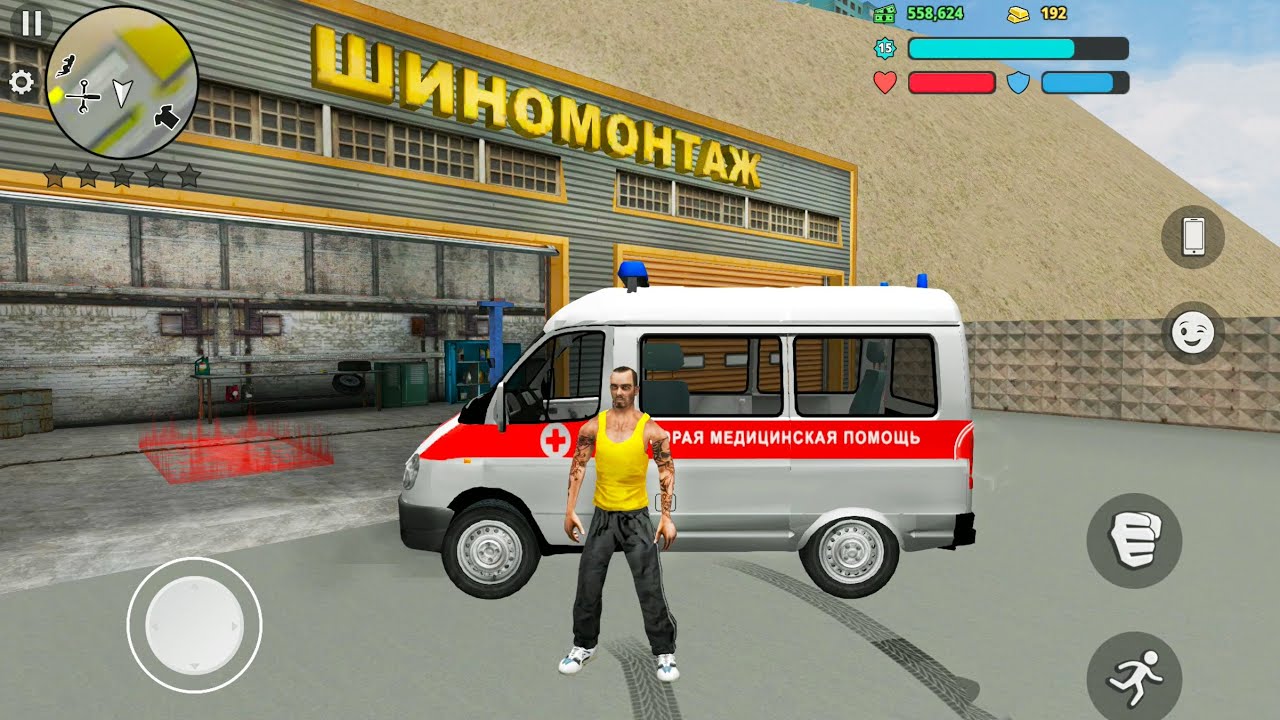 Ambulance VAN On Service Station - Gangster City Simulator - Android Gameplay
