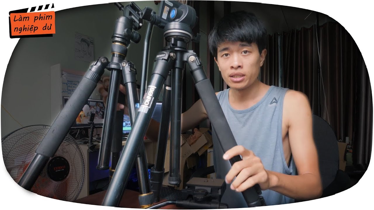 Chân máy(Tripod), đầu dầu quay phim (fluid head) ✅ thanh lý