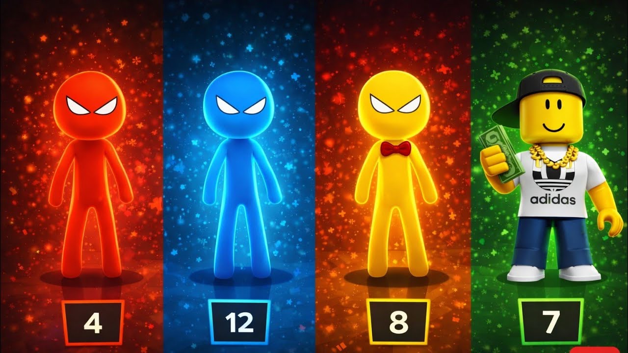 Stickman party - Tournament Mode 1234 Player random / Gameplay minigames