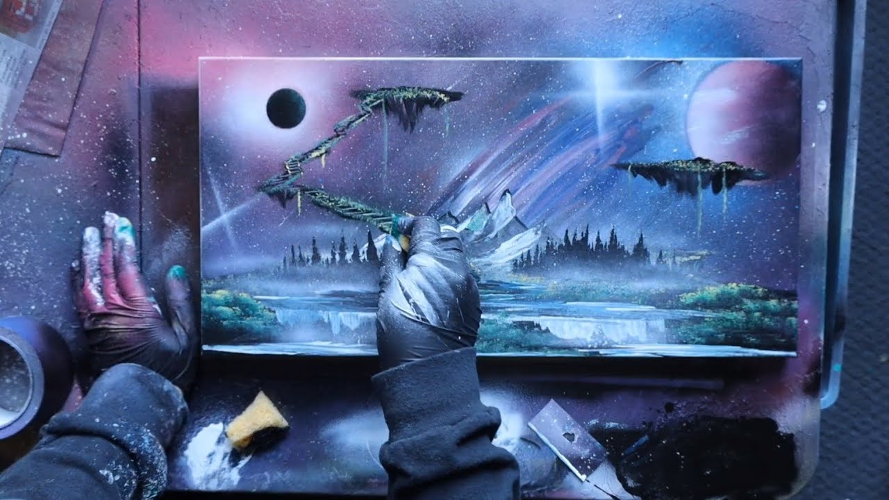 Floating Islands Spray Painting (No Music)