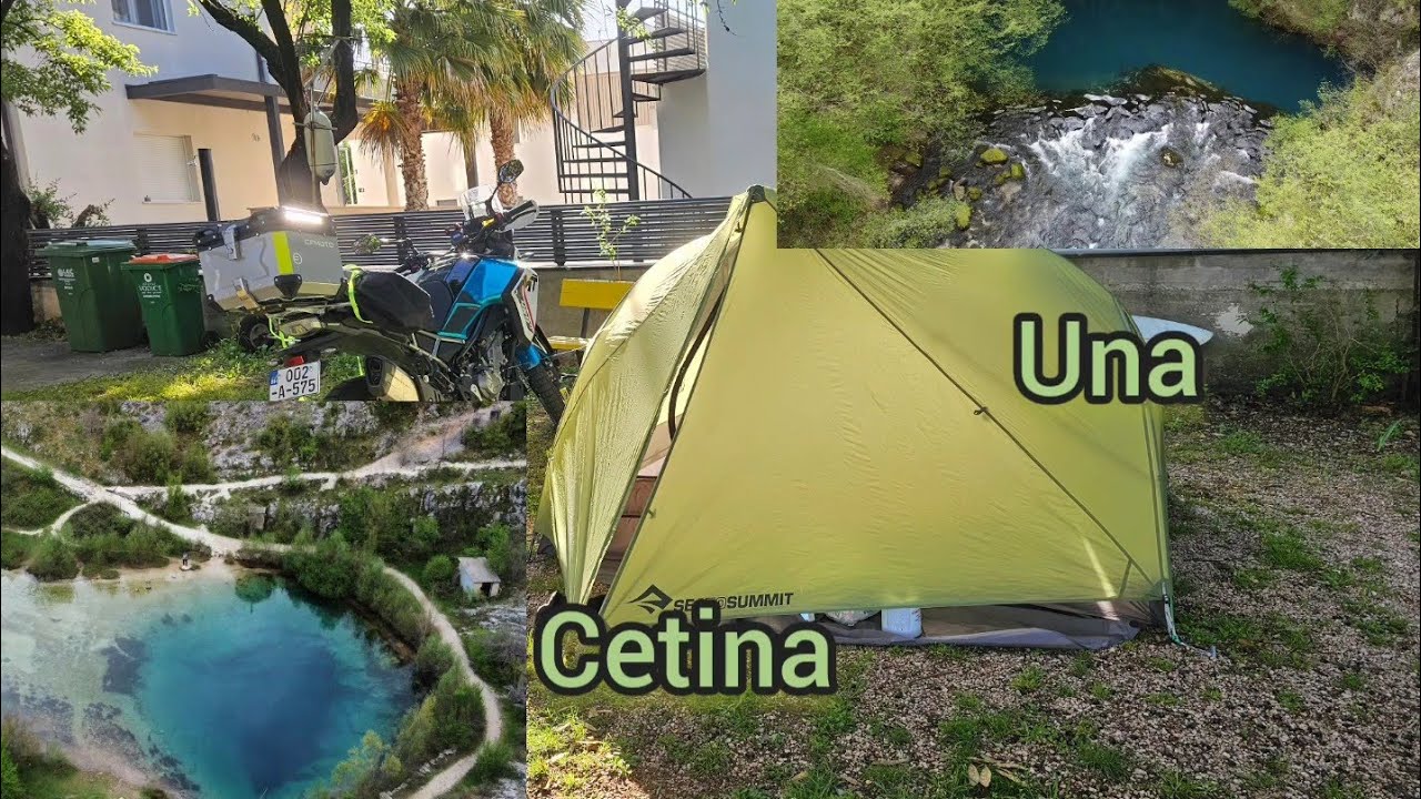 Cfmoto 450mt visiting spring of river Una and Cetina / seaside camping / fairytale landscape #cfmoto