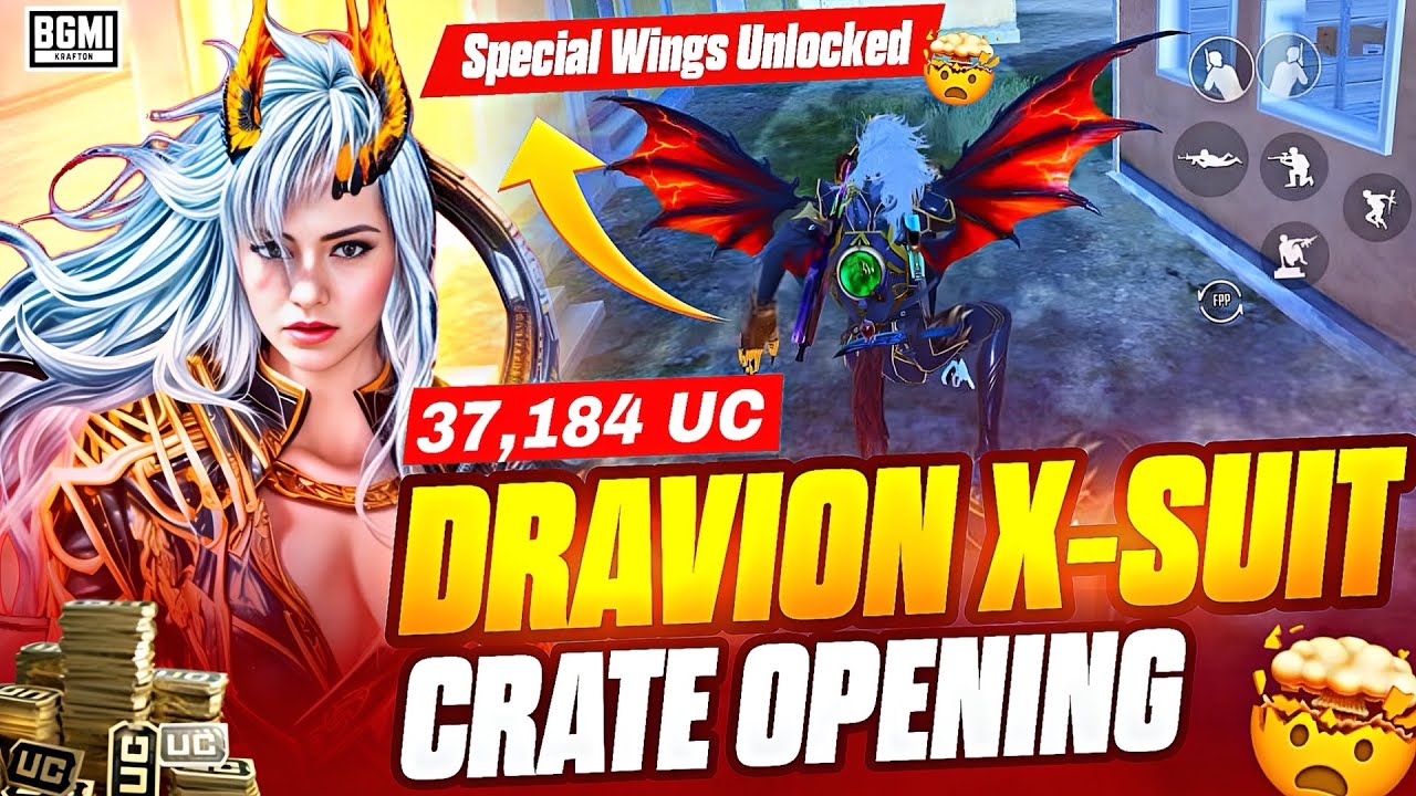 I Unlocked The Special Wings 🔥| Dravion X-Suit Crate Opening | BGMI