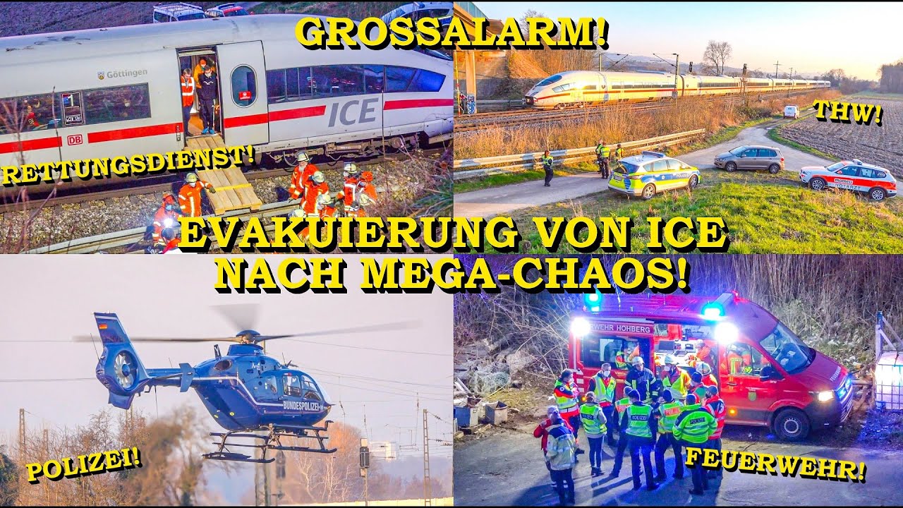 ++ GÜTERZUG🚊 REIßT STROMLEITUNG AB ++ ICE WIRD EVAKUIERT🚅 | FEUERWEHR & DRK & HUBSCHRAUBER | EINSATZ