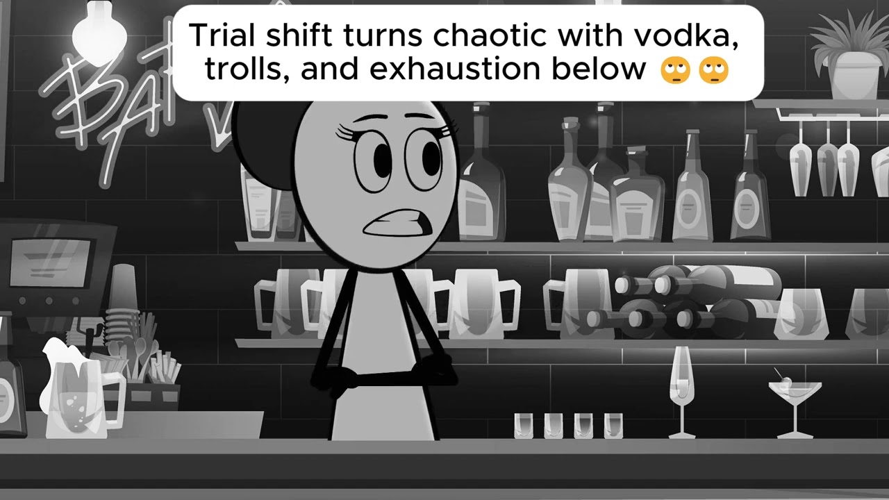 Trial shift turns chaotic with vodka, trolls, and exhaustion below 🙄🙄#animation#relatable#foryou#usa