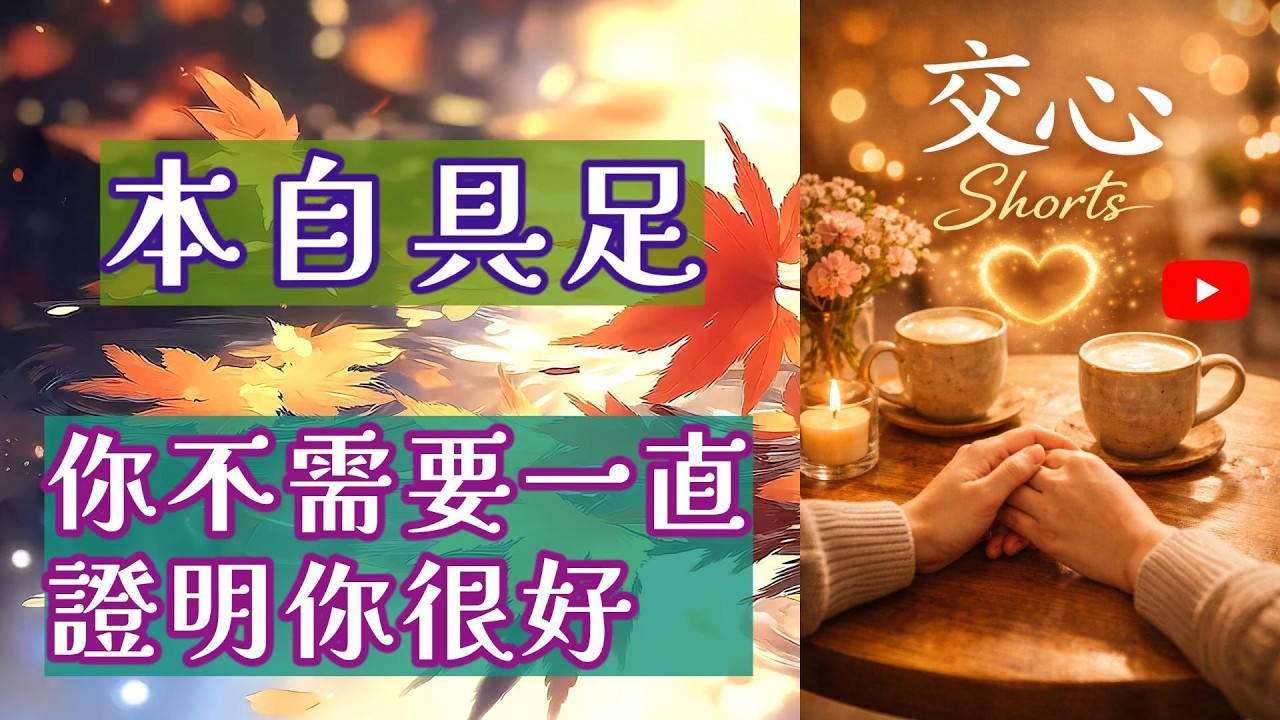 很多人從小就習慣一件事。當你表現好，別人就會肯定你。當你考試成績好，老師會稱讚你。當你很乖、很懂事，父母會喜歡你。慢慢地，很多人的內心就形成一個信念。那就是——我必須夠好，別人才會接受我。