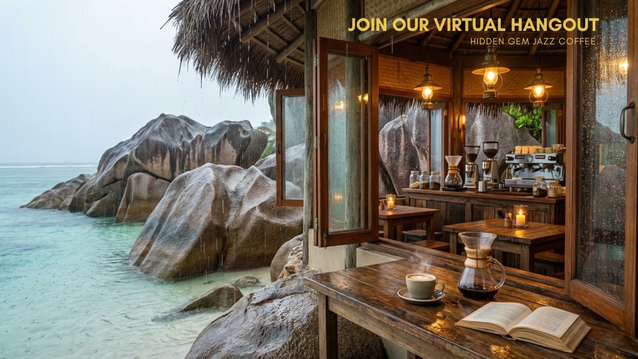 LIVE 🔴 Tropical Rain & Coffee ☔ Morning Beach Ambience for Study & Deep Focus