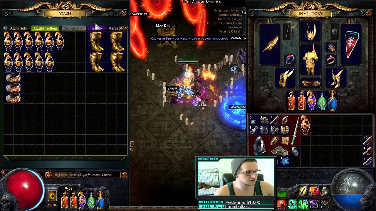 [Path of Exile] Atziri Farming Character guide in Perandus Hardcore League!