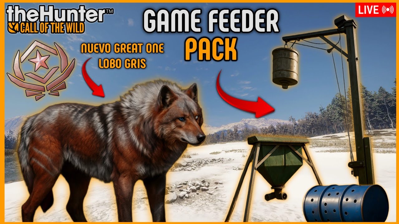 🔴🇪🇦🔴🐺DLC Game Feeder Pack y GREAT ONE Lobo Gris-THE HUNTER CALL OF THE WILD🌲 #thehunterCOTW