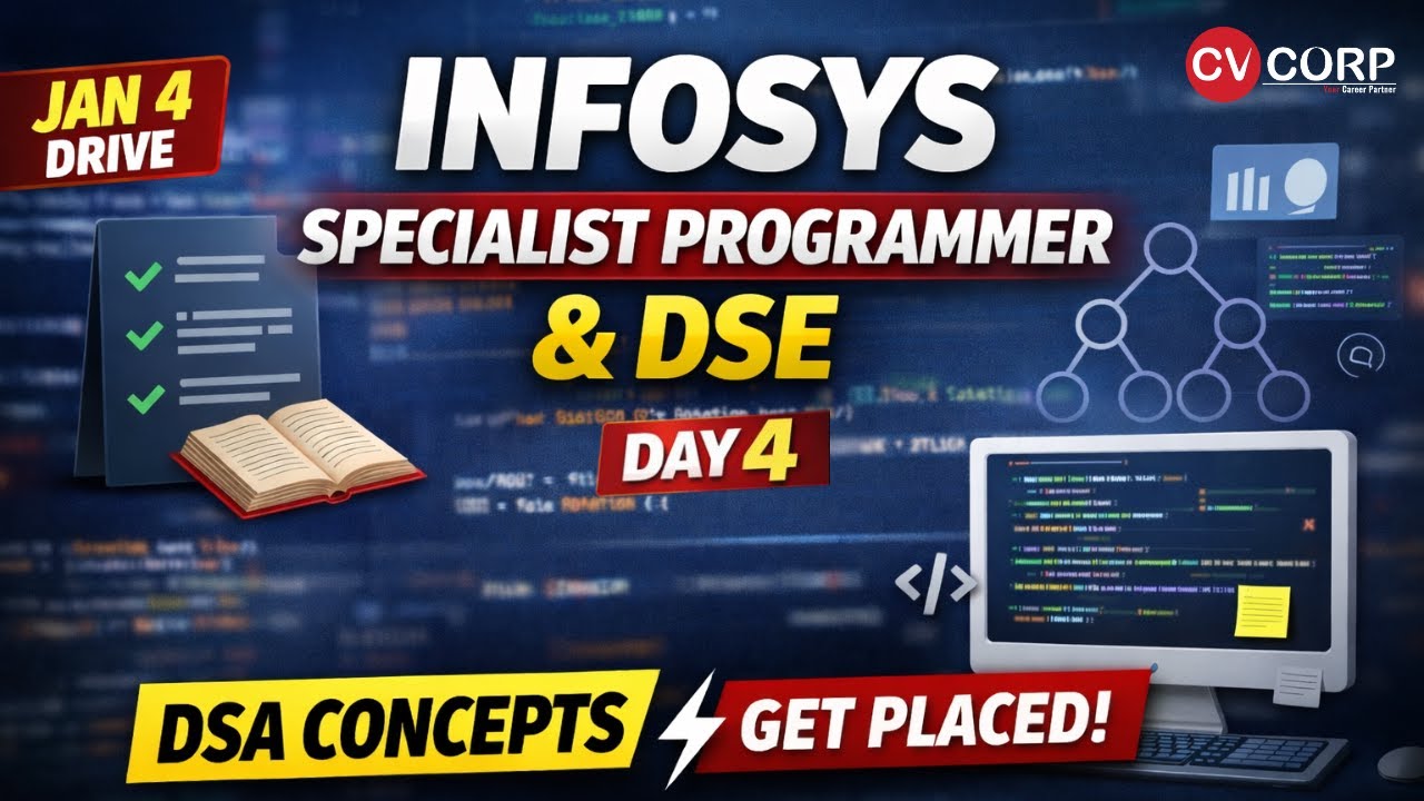 Infosys | Specialist Programmer & DSE | DSA Concepts Explained | Day - 4 | #cvcorp