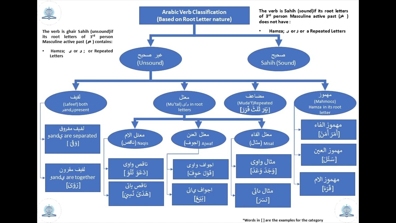 Arabic Verb Classification Graph, based on Root letters