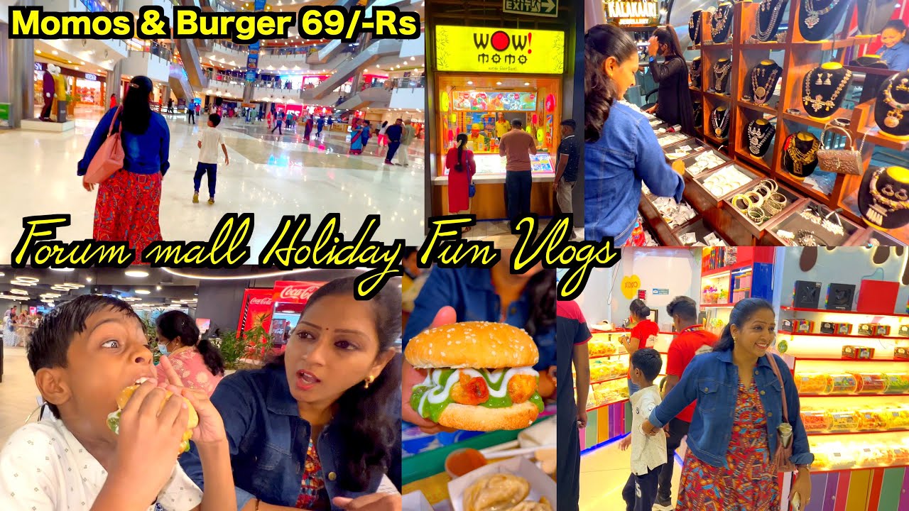 Forum mall Holiday Vlogs, Momos & Burger 69/-Rs | Food & Fun Vlogs | Tamil Vlog | Akila Kannan Vlogs