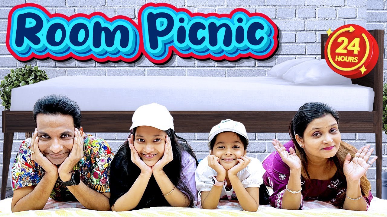 🏖️ Epic ROOM PICNIC 24 Hours Challenge! | Cute Sisters