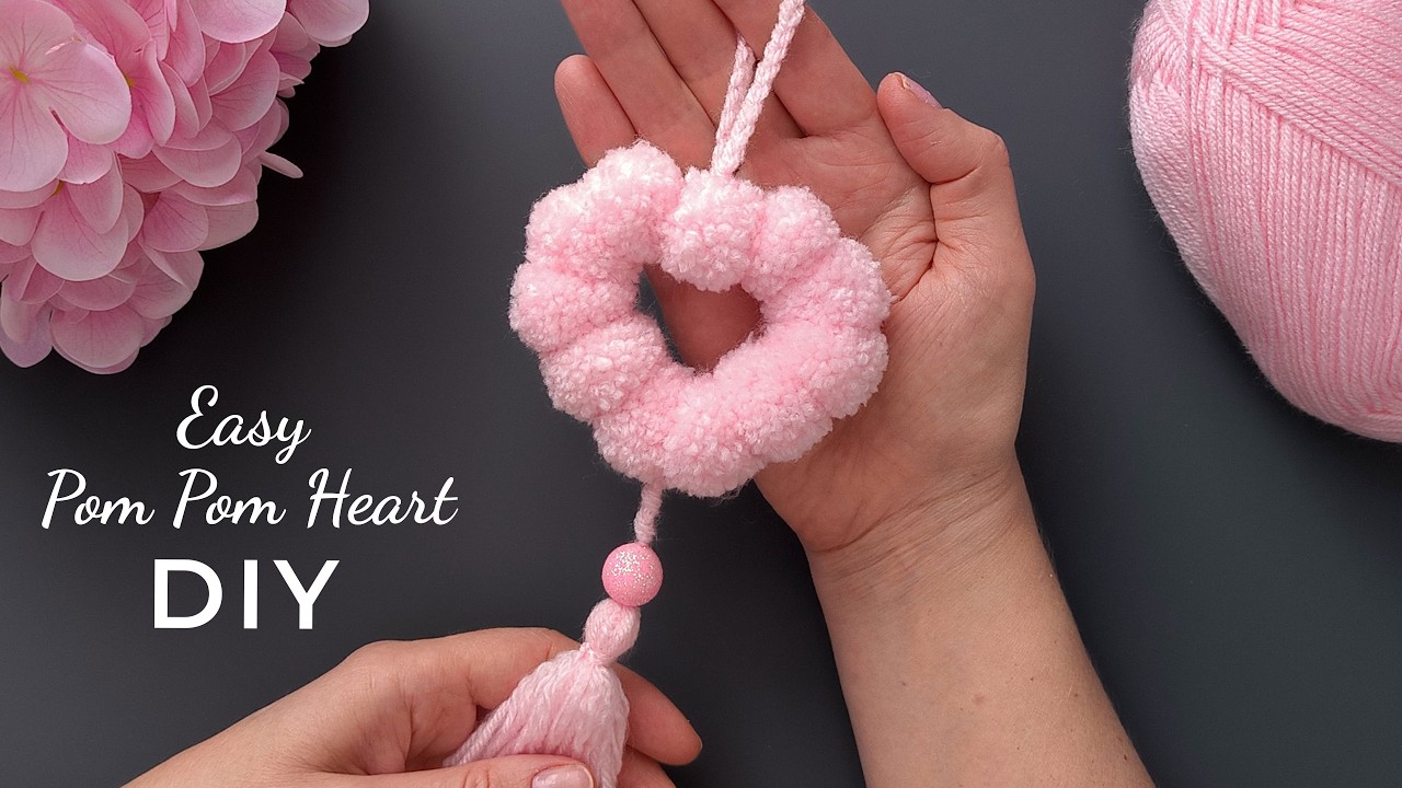 How to Make a Pom Pom Heart with a Fork | Easy DIY Craft