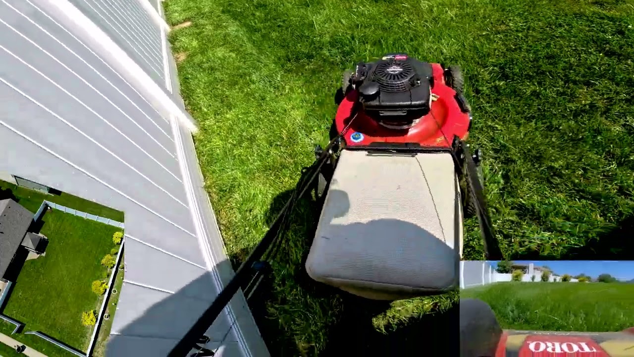 POV Yard Mowing with My Toro! Mow, Trim Blow Backyard Blues & Side Straight Tall Fescue Lawn!!