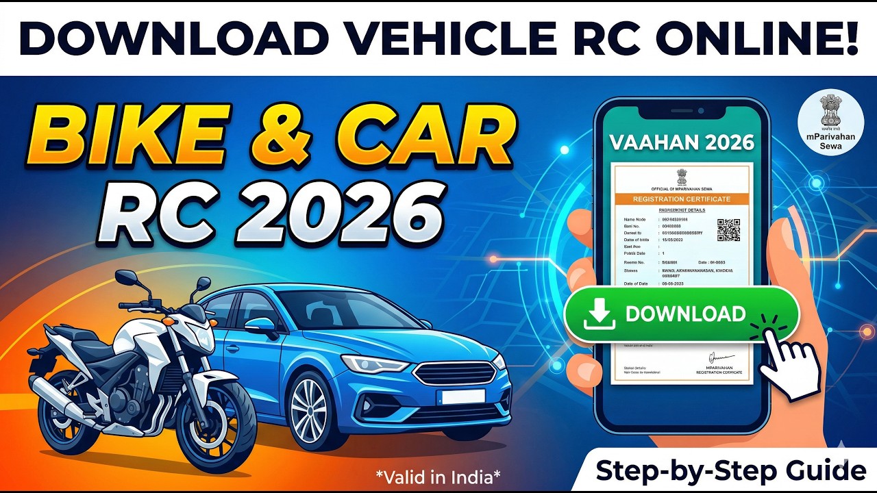 How to Download Vehicle RC Online 2026 | Bike/Car Registration Certificate Download | Parivahan 4.0