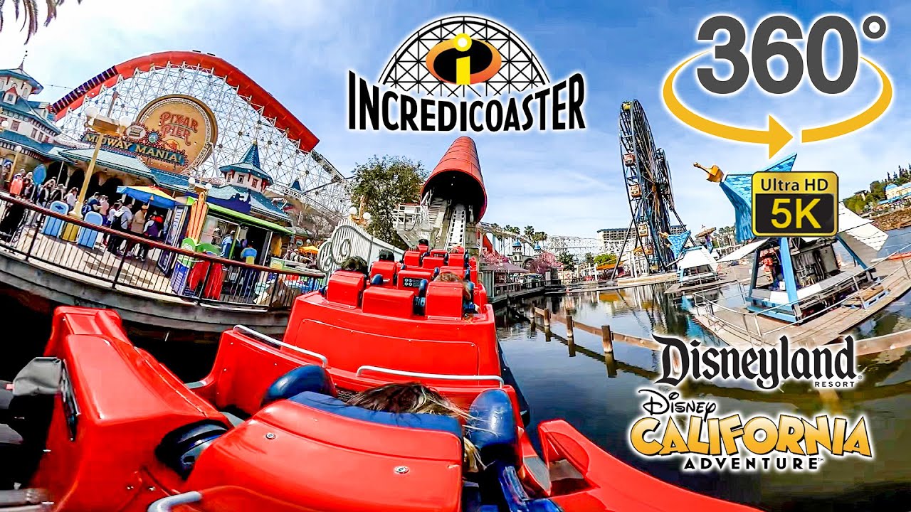 VR 360 5K Incredicoaster On Ride POV Disney California Adventure Disneyland Resort 2022 03 21