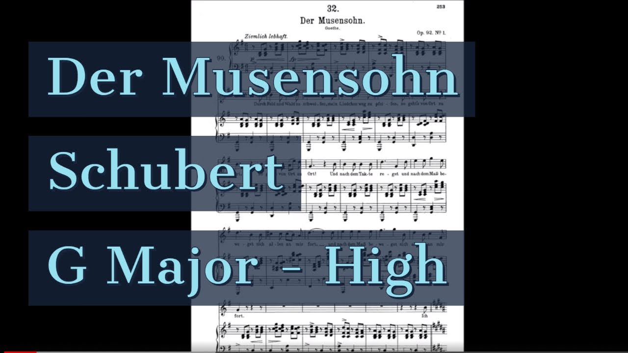 Der Musensohn Piano Accompaniment Schubert Karaoke G Major High Key